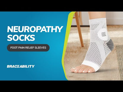 Neuropathy Socks | Compression Toeless Foot Pain Relief Sleeves for Diabetics and Peripheral Treatment (Pair)