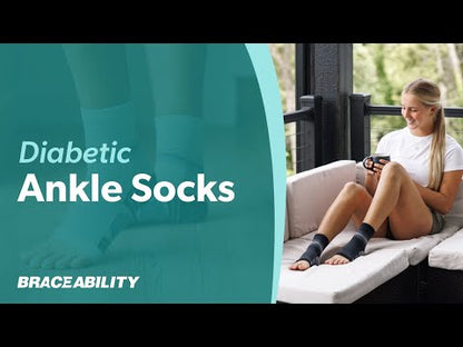Diabetic Open-Toe Compression Socks - Circulation Support Sleeves for Neuropathy, Swelling, Foot Fatigue (1 Pair)