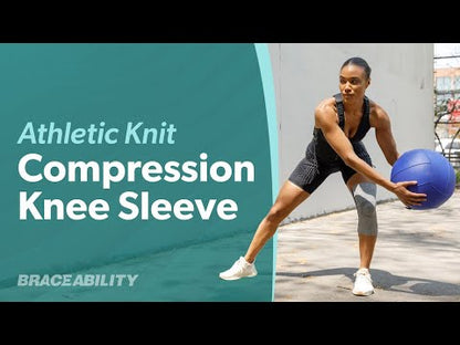 Compression Knee Sleeve | Athletic Knit Support Brace for Running and Sports Pain Relief